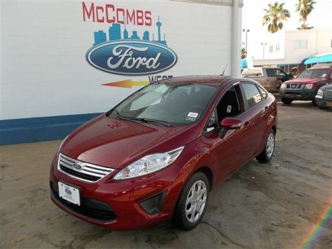 Ruby Red Ford Fiesta SE Sedan.  Click to enlarge.