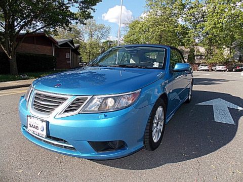 Electric Blue Metallic Saab 9-3 2.0T Convertible.  Click to enlarge.