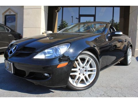 Black Mercedes-Benz SLK 280 Roadster.  Click to enlarge.