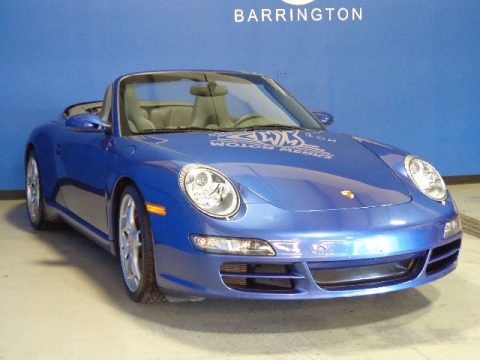 Cobalt Blue Metallic Porsche 911 Carrera S Cabriolet.  Click to enlarge.