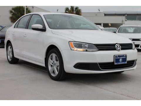 Candy White Volkswagen Jetta TDI Sedan.  Click to enlarge.