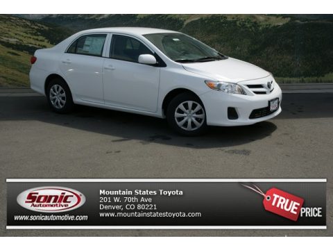 Super White Toyota Corolla L.  Click to enlarge.
