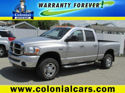 Bright Silver Metallic Dodge Ram 2500 SLT Quad Cab 4x4.  Click to enlarge.