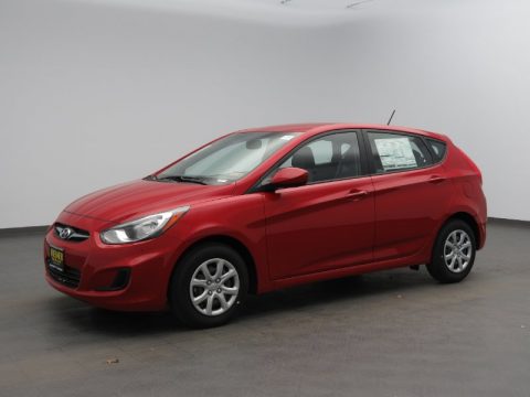 Boston Red Hyundai Accent GS 5 Door.  Click to enlarge.