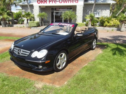 Black Mercedes-Benz CLK 350 Cabriolet.  Click to enlarge.
