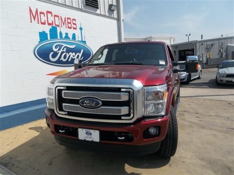 Ruby Red Metallic Ford F250 Super Duty Platinum Crew Cab 4x4.  Click to enlarge.
