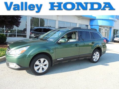 Cypress Green Pearl Subaru Outback 2.5i Premium Wagon.  Click to enlarge.