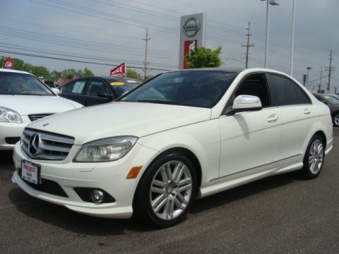 Arctic White Mercedes-Benz C 300 4Matic Sport.  Click to enlarge.