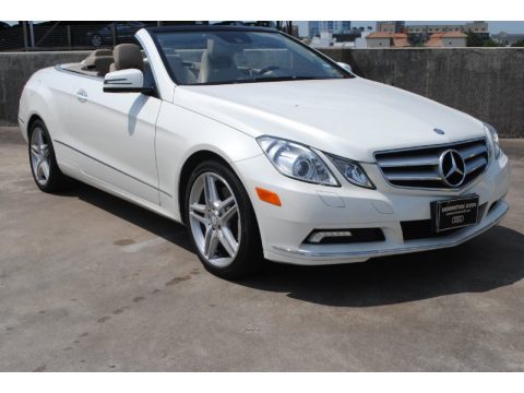 Diamond White Metallic Mercedes-Benz E 350 Cabriolet.  Click to enlarge.