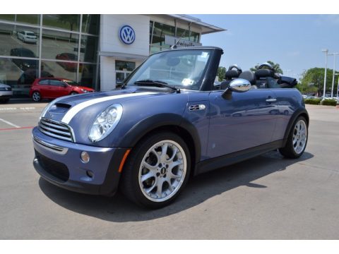 Cool Blue Metallic Mini Cooper S Convertible.  Click to enlarge.