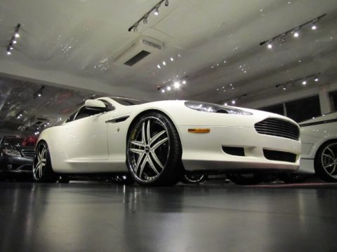 White Aston Martin DB9 Coupe.  Click to enlarge.
