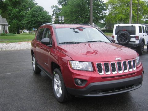 Deep Cherry Red Crystal Pearl Jeep Compass Sport.  Click to enlarge.