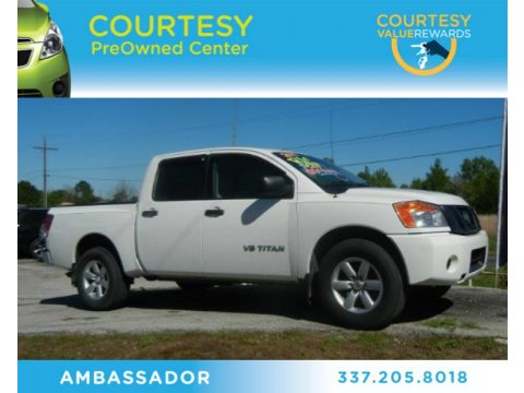 Blizzard White Nissan Titan S Crew Cab.  Click to enlarge.