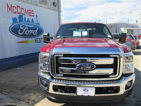 Ruby Red Metallic Ford F250 Super Duty Lariat Crew Cab 4x4.  Click to enlarge.