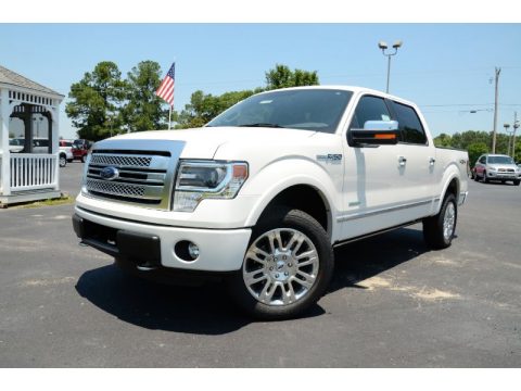 White Platinum Metallic Tri-Coat Ford F150 Platinum SuperCrew 4x4.  Click to enlarge.
