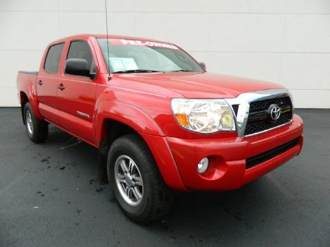 Barcelona Red Metallic Toyota Tacoma V6 SR5 PreRunner Double Cab.  Click to enlarge.
