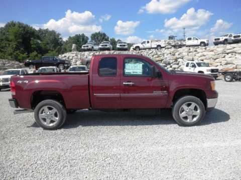 Sonoma Red Metallic GMC Sierra 2500HD SLE Extended Cab 4x4.  Click to enlarge.