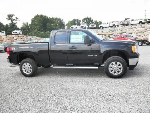 Onyx Black GMC Sierra 2500HD SLE Extended Cab 4x4.  Click to enlarge.