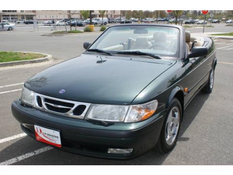 Scarabe Green Metallic Saab 9-3 Convertible.  Click to enlarge.