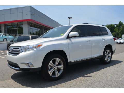 Blizzard White Pearl Toyota Highlander Limited 4WD.  Click to enlarge.