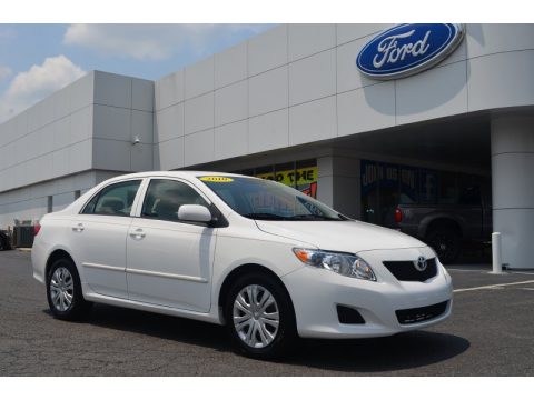 Super White Toyota Corolla LE.  Click to enlarge.