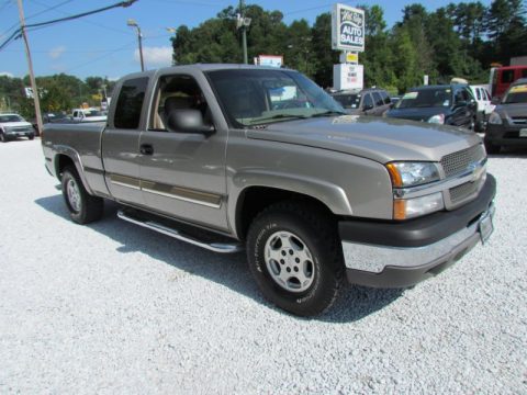Light Pewter Metallic Chevrolet Silverado 1500 LT Extended Cab 4x4.  Click to enlarge.