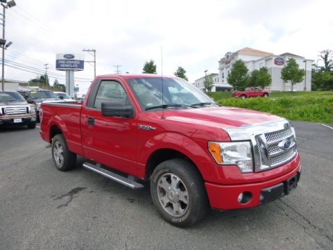 Bright Red Ford F150 STX Regular Cab.  Click to enlarge.