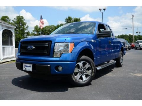 Blue Flame Metallic Ford F150 STX SuperCab.  Click to enlarge.