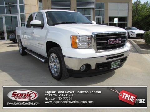 Summit White GMC Sierra 1500 SLT Crew Cab.  Click to enlarge.