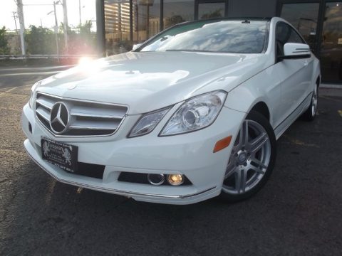 Diamond White Metallic Mercedes-Benz E 350 Coupe.  Click to enlarge.