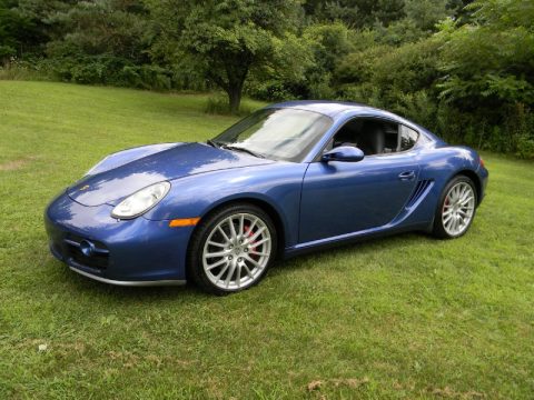 Cobalt Blue Metallic Porsche Cayman S.  Click to enlarge.