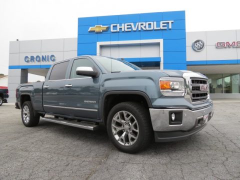 Stealth Gray Metallic GMC Sierra 1500 SLT Crew Cab.  Click to enlarge.