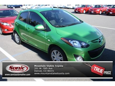 Spirited Green Metallic Mazda MAZDA2 Sport.  Click to enlarge.