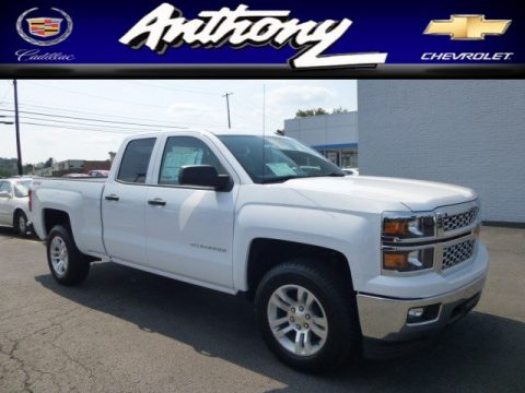 Summit White Chevrolet Silverado 1500 LT Double Cab 4x4.  Click to enlarge.