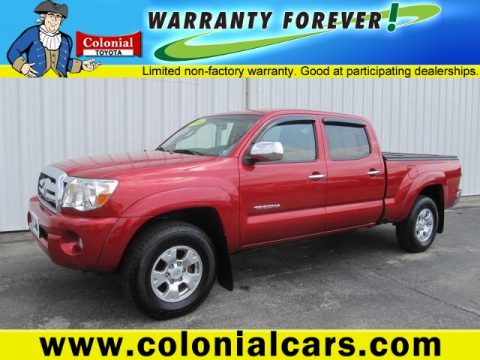 Barcelona Red Metallic Toyota Tacoma V6 SR5 Double Cab 4x4.  Click to enlarge.