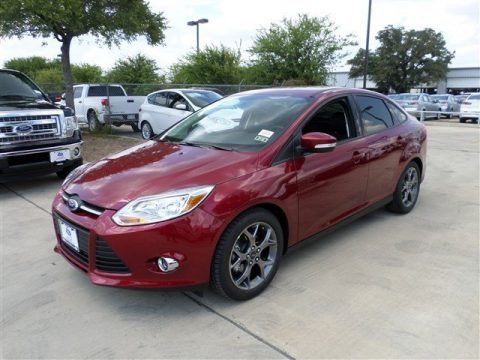 Ruby Red Ford Focus SE Sedan.  Click to enlarge.