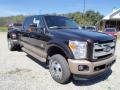 Front 3/4 View of 2014 Ford F350 Super Duty King Ranch Crew Cab 4x4 Dually #2