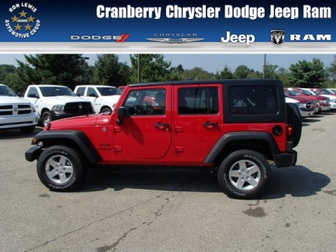 Flame Red Jeep Wrangler Unlimited Sport 4x4.  Click to enlarge.