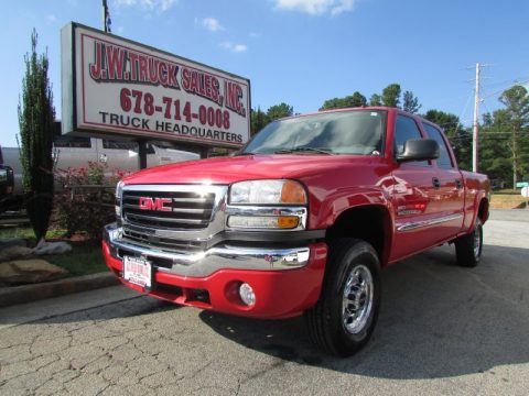 Fire Red GMC Sierra 2500HD Classic SLT Crew Cab 4x4.  Click to enlarge.