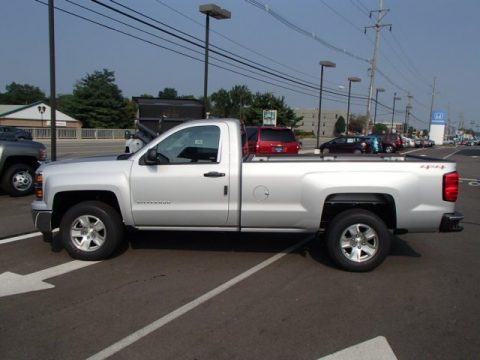 Silver Ice Metallic Chevrolet Silverado 1500 LT Regular Cab 4x4.  Click to enlarge.