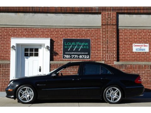 Obsidian Black Metallic Mercedes-Benz E 55 AMG Sedan.  Click to enlarge.