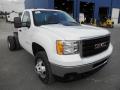 Front 3/4 View of 2014 GMC Sierra 3500HD Regular Cab Dually Chassis #2