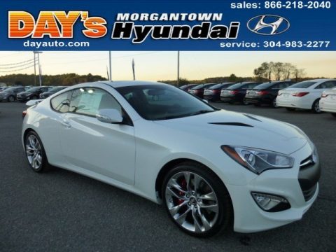 White Satin Pearl Hyundai Genesis Coupe 3.8 Track.  Click to enlarge.