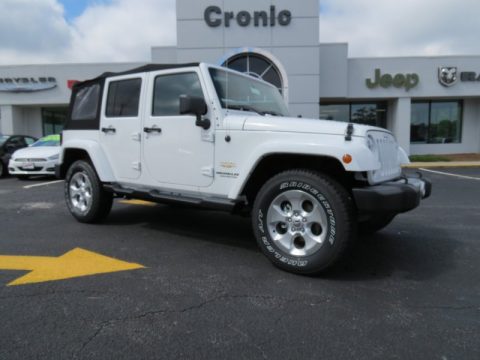 Bright White Jeep Wrangler Unlimited Sahara 4x4.  Click to enlarge.