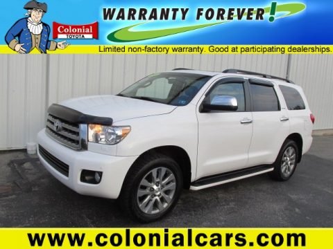 Super White Toyota Sequoia Limited 4WD.  Click to enlarge.