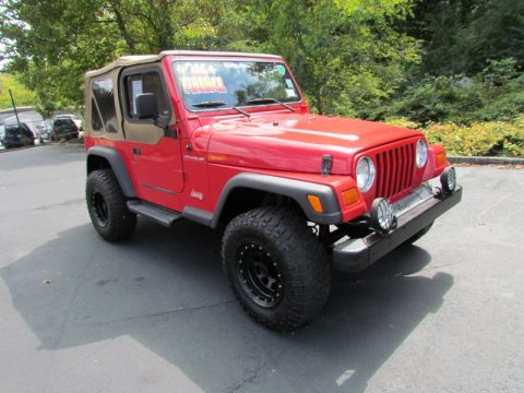 Flame Red Jeep Wrangler SE 4x4.  Click to enlarge.