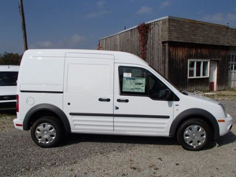 Frozen White Ford Transit Connect XLT Van.  Click to enlarge.