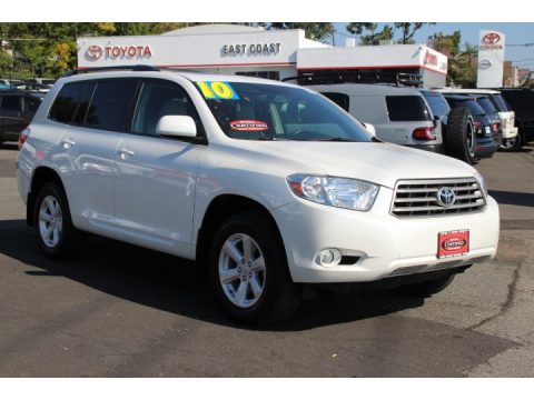Blizzard White Pearl Toyota Highlander SE 4WD.  Click to enlarge.