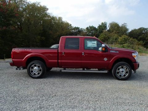 Ruby Red Metallic Ford F250 Super Duty Platinum Crew Cab 4x4.  Click to enlarge.