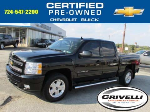 Black Chevrolet Silverado 1500 LT Crew Cab 4x4.  Click to enlarge.